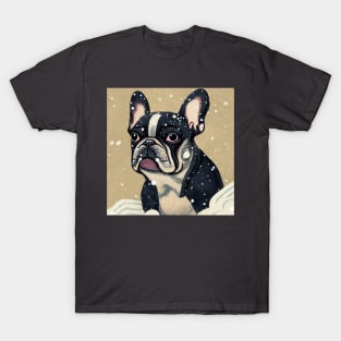 Black and White French Bulldog Funny Puppy Face Bulldog Dad Calmest Dog Breed T-Shirt